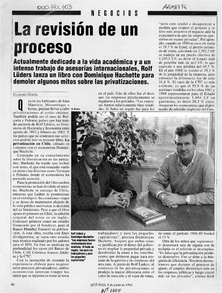 La revisión de un proceso  [artículo] Mauricio Gaete.