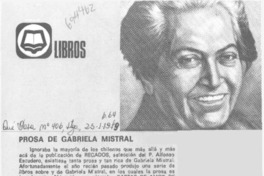 Prosa de Gabriela Mistral.