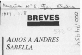 Adiós a Andrés Sabella  [artículo].