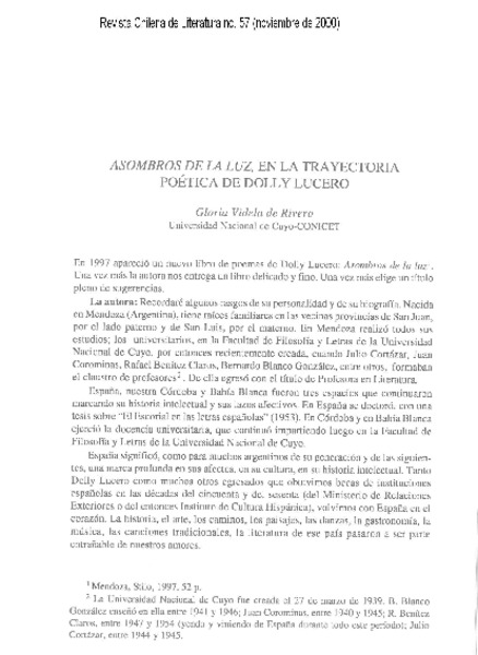 Asombros de la luz, en la tratectoria poética de Dolly Lucero