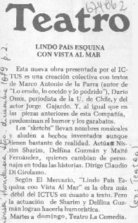 Lindo país esquina con vista al mar