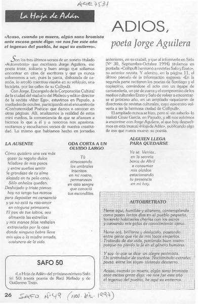 Adios, Jorge Aguilera  [artículo].