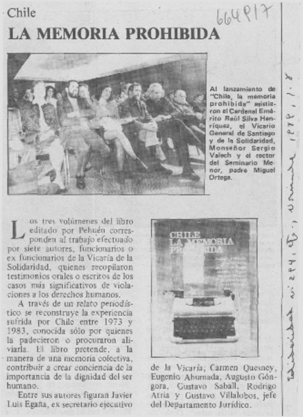 Chile la memoria prohibida.