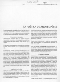 La poética de Andrés Pérez
