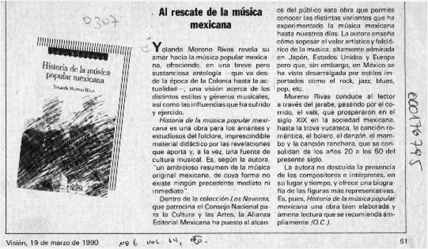 Al rescate de la música mexicana  [artículo] O. C.