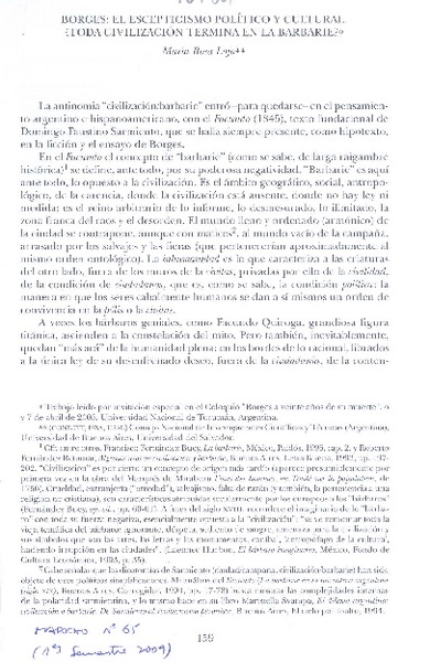 Borges: el escepticismo político y cultural. ¿toda civilización termina en la barbarie?