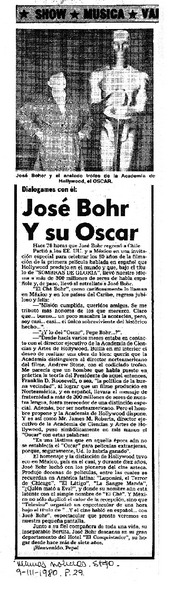 José Bohr y su Oscar.