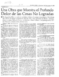 "Yepeto", una obra que muestra el profundo dolor de las cosas no logradas  [artículo] Ana Josefa Silva V.