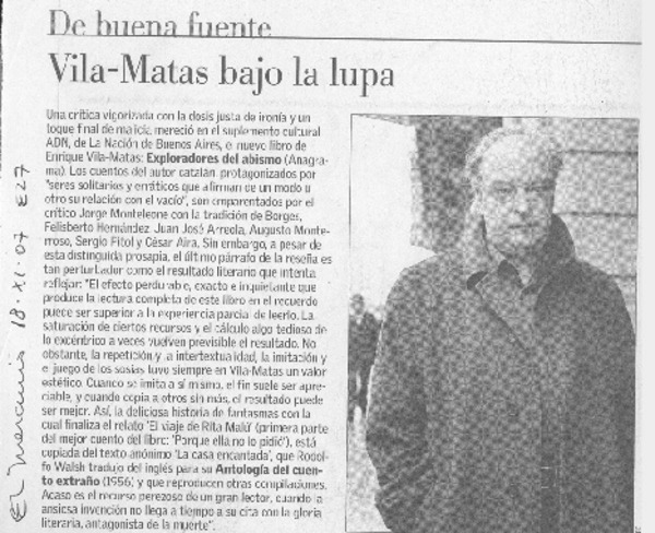 Vila-Matas bajo la lupa