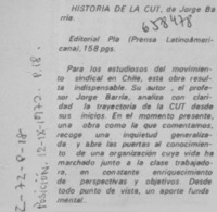 Historia de la CUT.  [artículo]