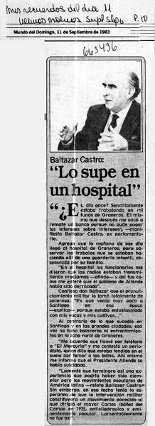 Lo supe en un hospital".  [artículo]