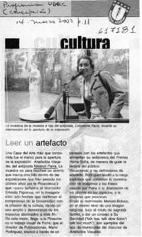 Leer un artefacto  [artículo]