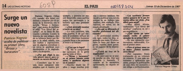 Surge un nuevo novelista