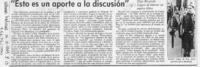 "Esto es un aporte a la discusión"  [artículo].