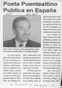 Poeta puentealtino publica en España  [artículo].