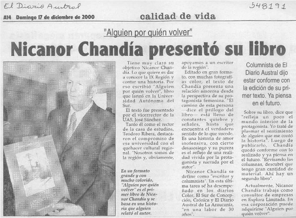 Nicanor Chandía presentó su libro  [artículo]