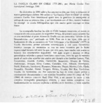 La familia Claro en Chile  [artículo] Carlos Celis Atria