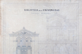 Biblioteca de la Universidad: Fachada principal, Santiago, 1884