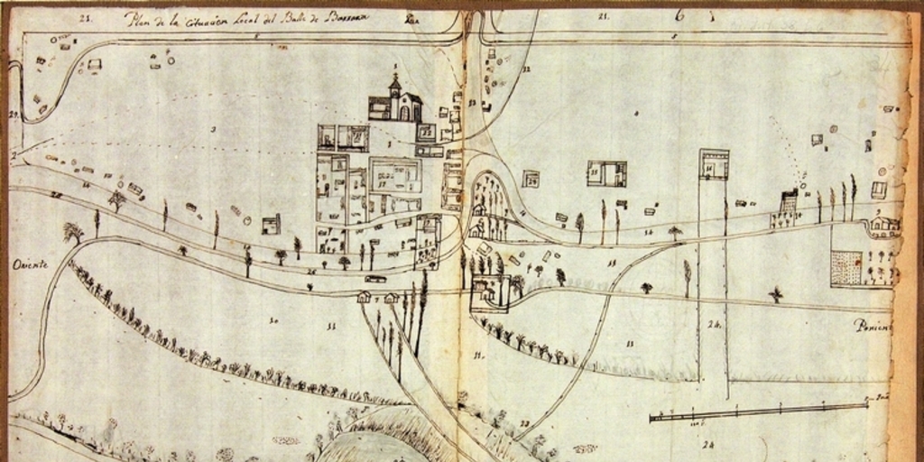 Plan de la cituación: local del balle de Barraza, 1818