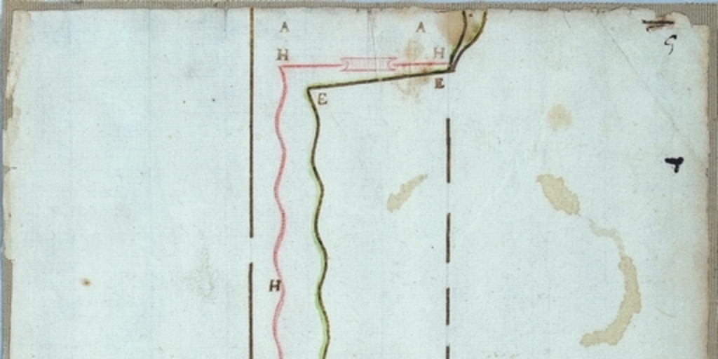 Plano de acequias en La Cañadilla, Santiago, 1787