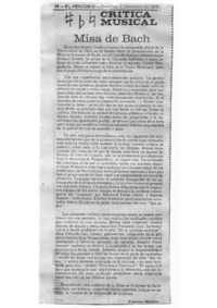 Misa de Bach Crítica Musical