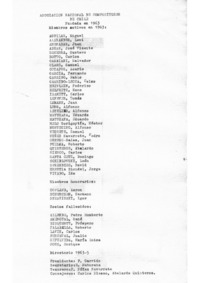 Asociación Nacional de Compositores de Chile Miembros Activos en 1963