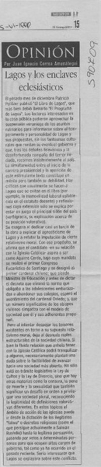 Lagos y los enclaves eclesiásticos Lagos y los enclaves eclesiásticos