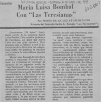 María Luisa Bombal con "Las Teresianas" María Luisa Bombal con "Las Teresianas"