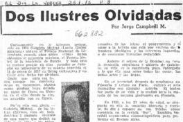 Dos ilustres olvidadas Dos ilustres olvidadas