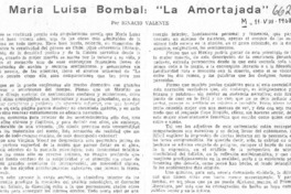 María Luisa Bombal: "La Amortajada" María Luisa Bombal: "La Amortajada"