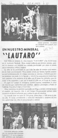 En nuestro mineral "Lautaro". En nuestro mineral "Lautaro".