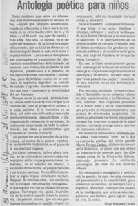 Antología poética para niños Antología poética para niños