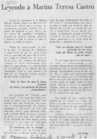 Leyendo a Marina Teresa Castro Leyendo a Marina Teresa Castro