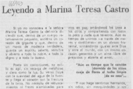 Leyendo a Marina Teresa Castro Leyendo a Marina Teresa Castro