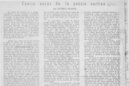 Cuatro voces de la poesía nortina. Cuatro voces de la poesía nortina.