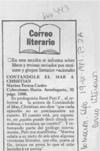 Contándole el mar a Christian. Contándole el mar a Christian.