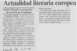 Actualidad literaria europea. Actualidad literaria europea.
