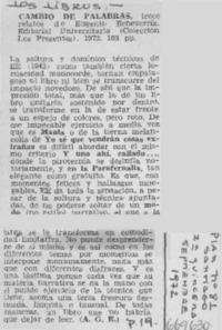 Cambio de palabras Cambio de palabras