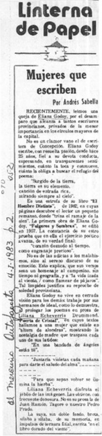Mujeres que escriben Mujeres que escriben