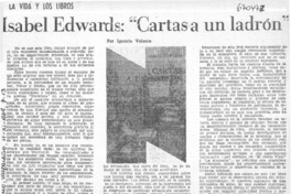 Isabel Edwards, "cartas a un ladrón" Isabel Edwards, "cartas a un ladrón"
