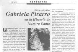 Gabriela Pizarro en la historia de nuestro canto Gabriela Pizarro en la historia de nuestro canto