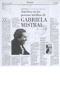 América en los poemas inéditos de Gabriela Mistral América en los poemas inéditos de Gabriela Mistral