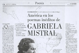 América en los poemas inéditos de Gabriela Mistral América en los poemas inéditos de Gabriela Mistral