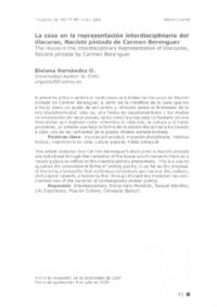 La casa en la representación interdisciplinaria del discurso La casa en la representación interdisciplinaria del discurso