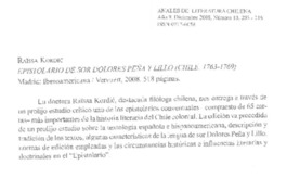 Espistolario de Sor Dolores Peña y Lillo Espistolario de Sor Dolores Peña y Lillo