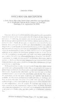 Discurso de recepción Discurso de recepción