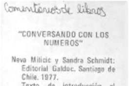 Conversando con los números". Conversando con los números".