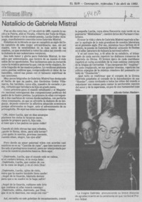 Natalicio de Gabriela Mistral Natalicio de Gabriela Mistral