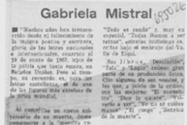 Gabriela Mistral Gabriela Mistral