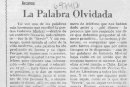 La palabra olvidada La palabra olvidada